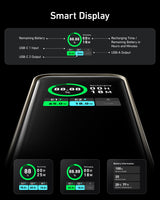 Anker Prime 20K 200W power bank showing sleek black exterior and charging ports for portable power on the go.