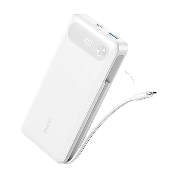 Anker Power Bank (20K, 87W, Built-In USB-C Cable) - AKD Ink