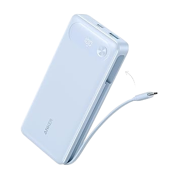 Anker Power Bank (20K, 87W, Built-In USB-C Cable) - AKD Ink