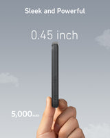 Anker 621 Magnetic Battery MagGo for charging, showing the sleek black portable power bank with magnetic attachment.