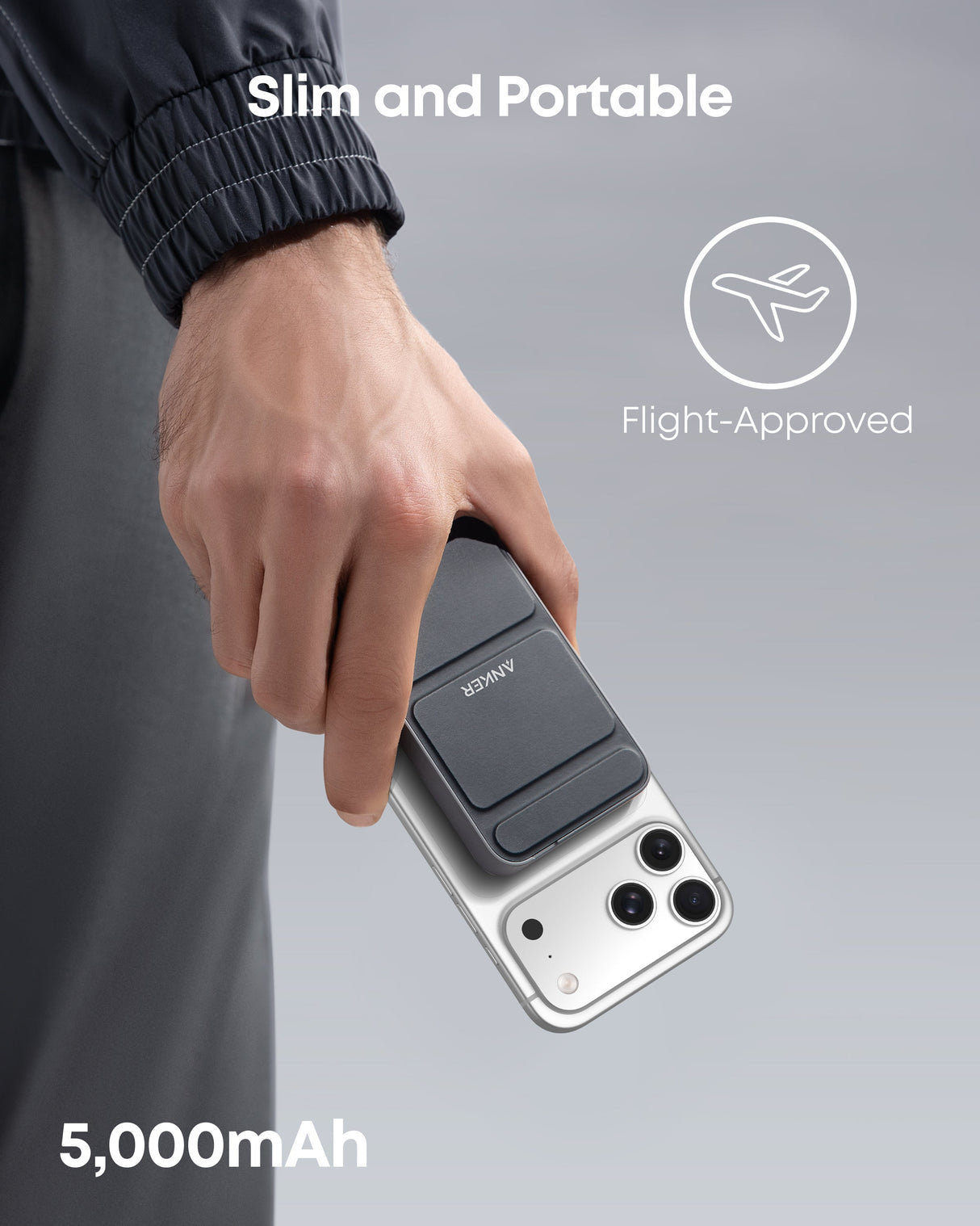 Anker 622 Magnetic Battery MagGo for charging, featuring a sleek design with magnetic attachment for iPhone models.