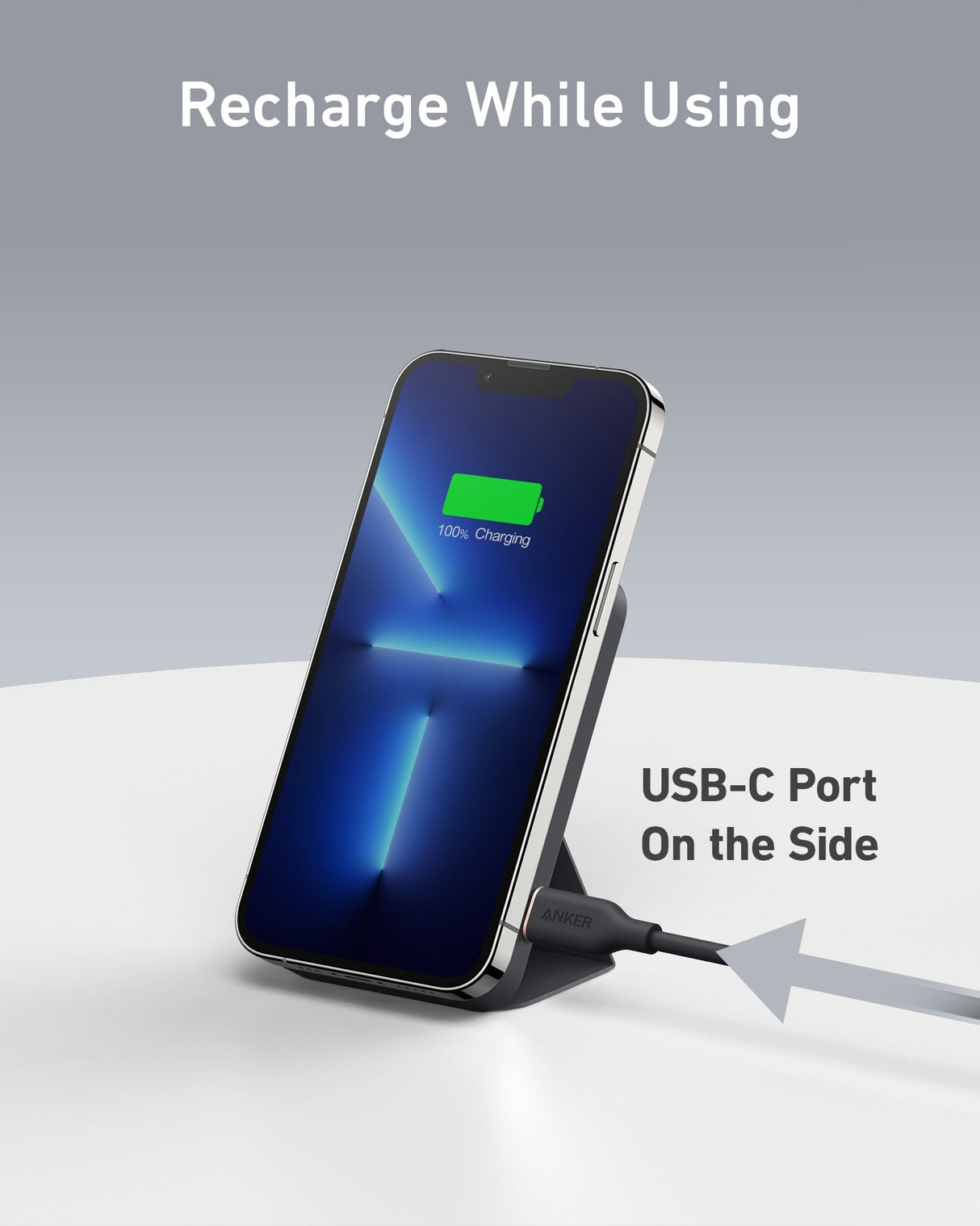 Anker 622 MagGo magnetic battery pack attached to a device, demonstrating portable charging capability.