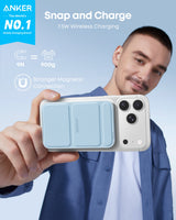 Anker 622 MagGo magnetic battery pack for charging smartphones with a sleek design and magnetic attachment.