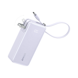 Anker Power Bank 10K Fusion with built-in cable, portable portable charger for smartphones and devices in sleek design.