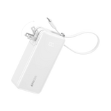 Anker Power Bank 10K Fusion with built-in cable, compact portable charger for smartphones and devices.