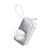 Anker MagGo 10K 35W power bank with Apple Watch charging pad and USB-C port, compact portable power solution.