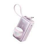 Anker MagGo 10K 35W power bank for Apple Watch, showing sleek portable design with charging port and branding.