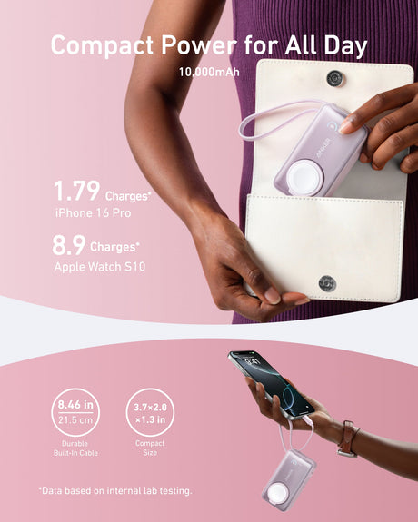 Anker MagGo Power Bank (10K, 35W, For Apple Watch) - AKD Ink