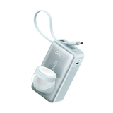 Anker MagGo 10K 35W power bank with Apple Watch charging pad and USB-C port, black portable power source for Apple devices.