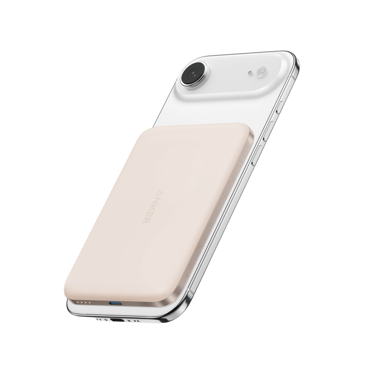 Anker Nano 5K Power Bank with MagGo, slim portable design, shown with USB-C port and sleek black finish.