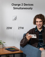 Anker 523 Nano 3 47W charger with compact design and USB-C port for fast device charging.