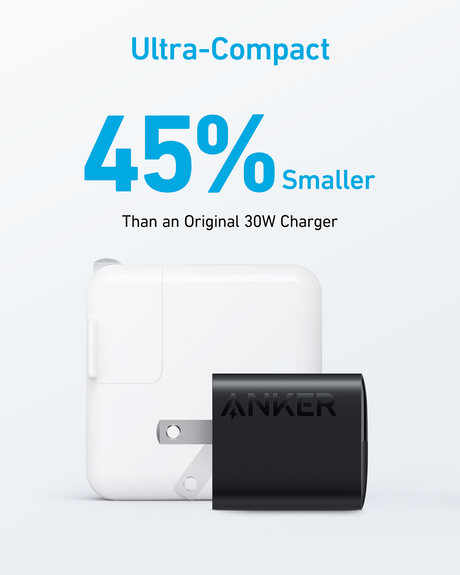 Anker 323 33W charging-only USB-C power adapter with compact design and single port for fast device charging.
