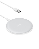 Anker 313 wireless charging pad for fast, cable-free charging of compatible smartphones on a sleek, minimalist surface.