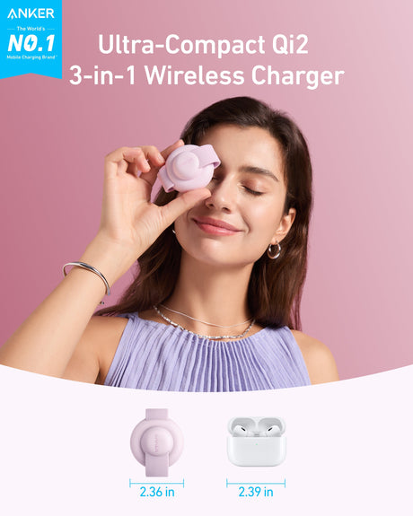 Anker MagGo 3-in-1 wireless charging station with foldable pad for iPhone, Apple Watch, and AirPods, in sleek design.