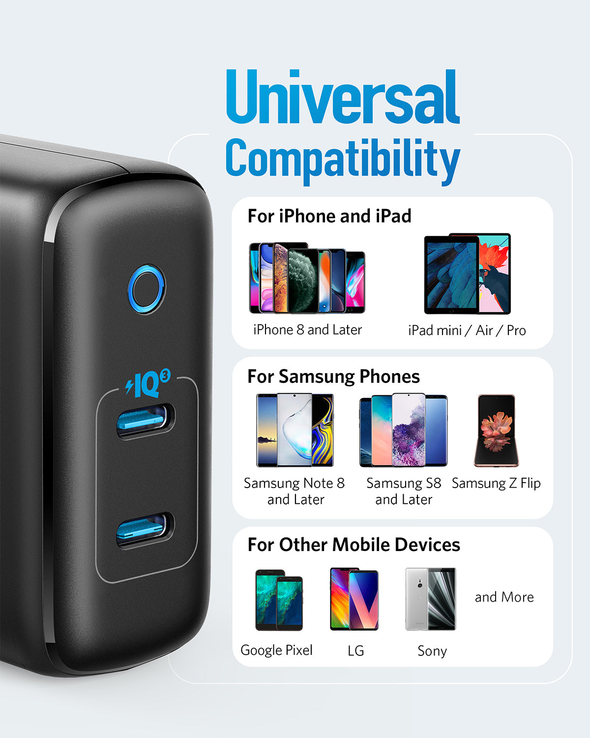 Anker 324 40W charging adapter with compact design and single USB-C port for fast device charging.