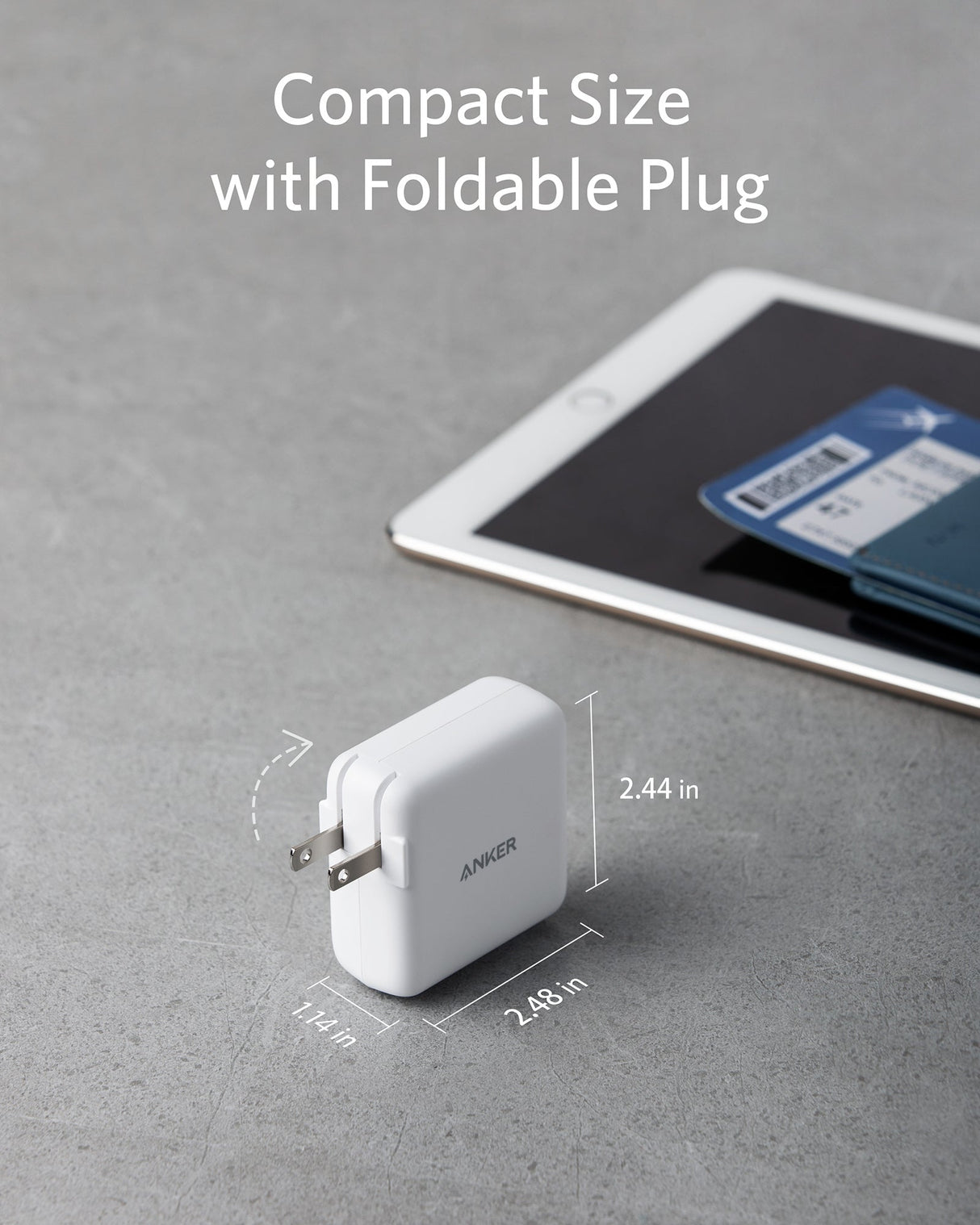 Anker 324 40W charging cable and port, compact charger for fast device charging, shown connected to a smartphone.