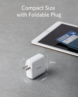 Anker 324 40W charging cable and port, compact charger for fast device charging, shown connected to a smartphone.