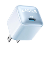 Anker Nano 20W charger for fast charging, compact design with USB-C port, shown in a close-up view.
