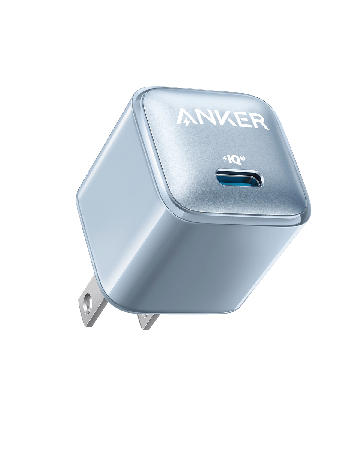 Anker Nano 20W charger with compact design, showing the white charging device and USB-C port on a plain background.
