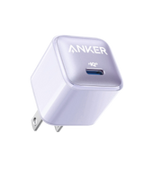 Anker Nano 20W charger for fast charging devices, shown with USB-C port and compact design.
