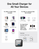 Anker Nano 20W USB-C charging adapter with compact design and USB-C port, ideal for fast smartphone charging.