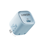 Anker 25W Compact Charger with USB-C port, shown in black, designed for fast charging smartphones and devices.