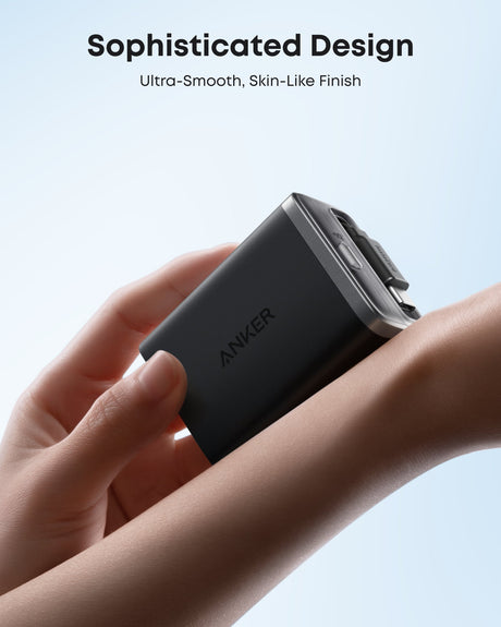 Anker Nano 35W charger with built-in retractable USB-C cable, compact travel power adapter for smartphones and tablets.