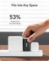Two Anker 735 Nano II 65W chargers for fast charging devices, shown with compact design and USB-C ports.