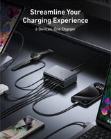 Anker Prime Charger (200W, 6 Ports, GaN)-AKD Ink