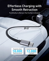 Anker Nano 75W car charger plugged into a vehicle's power outlet, compact design with USB-C port for fast charging.