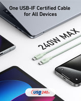 Anker 543 USB-C to USB-C bio-braided charging cable, durable and flexible for fast device charging.