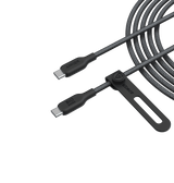 Anker 543 USB-C to USB-C charging cable with bio-braided design, durable and flexible for fast device charging.