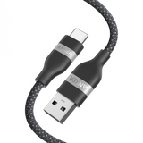 Anker upcycled braided USB-A to USB-C cable in 3 ft and 6 ft lengths, with durable braided design on a white background.