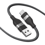 Anker upcycled braided USB-A to USB-C cable, 3 ft and 6 ft lengths, shown with braided fabric exterior and USB connectors.