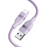 Anker upcycled braided USB-A to USB-C cable, 3 ft or 6 ft length, shown coiled with durable braided design