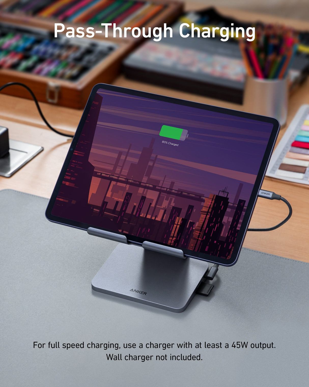Anker <b>551</b> USB-C Hub (8-in-1, Tablet Stand)-AKD Ink