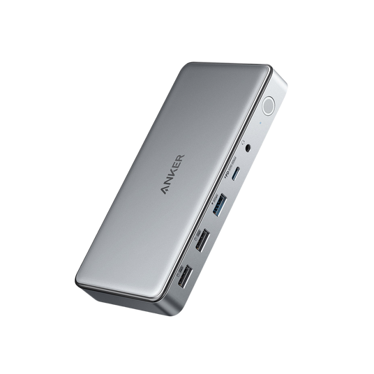 Anker 563 USB-C Docking Station 10-in-1 charging hub with multiple ports for laptops and devices.
