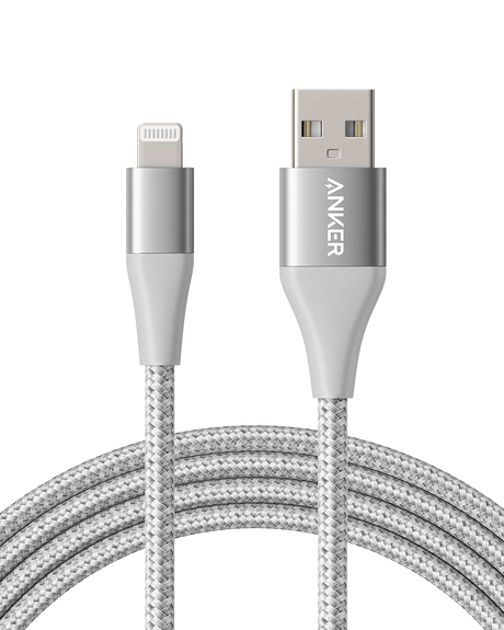 Anker 551 USB-A to Lightning charging cable in 3, 6, or 10 feet, showing the cable with USB-A and Lightning connectors.
