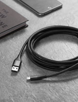 Anker 551 USB-A to Lightning charging cable in 3ft, 6ft, or 10ft length, designed for fast device charging.