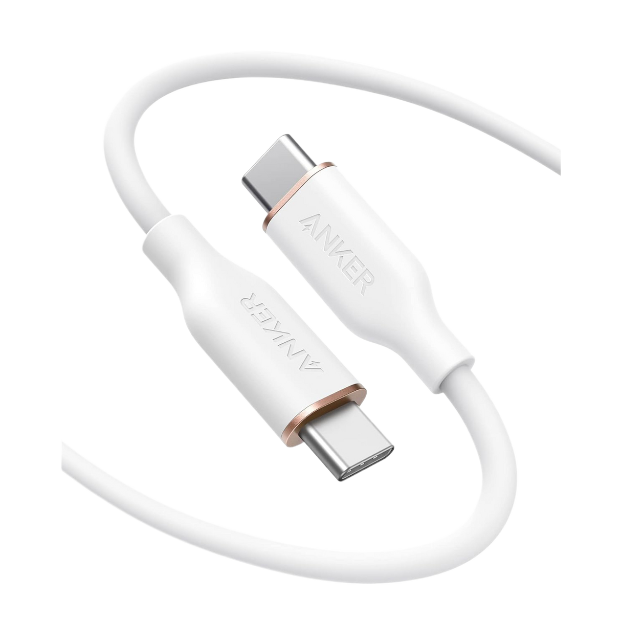 Anker 643 USB-C to USB-C silicone charging cable, black, flexible design, suitable for fast charging devices.