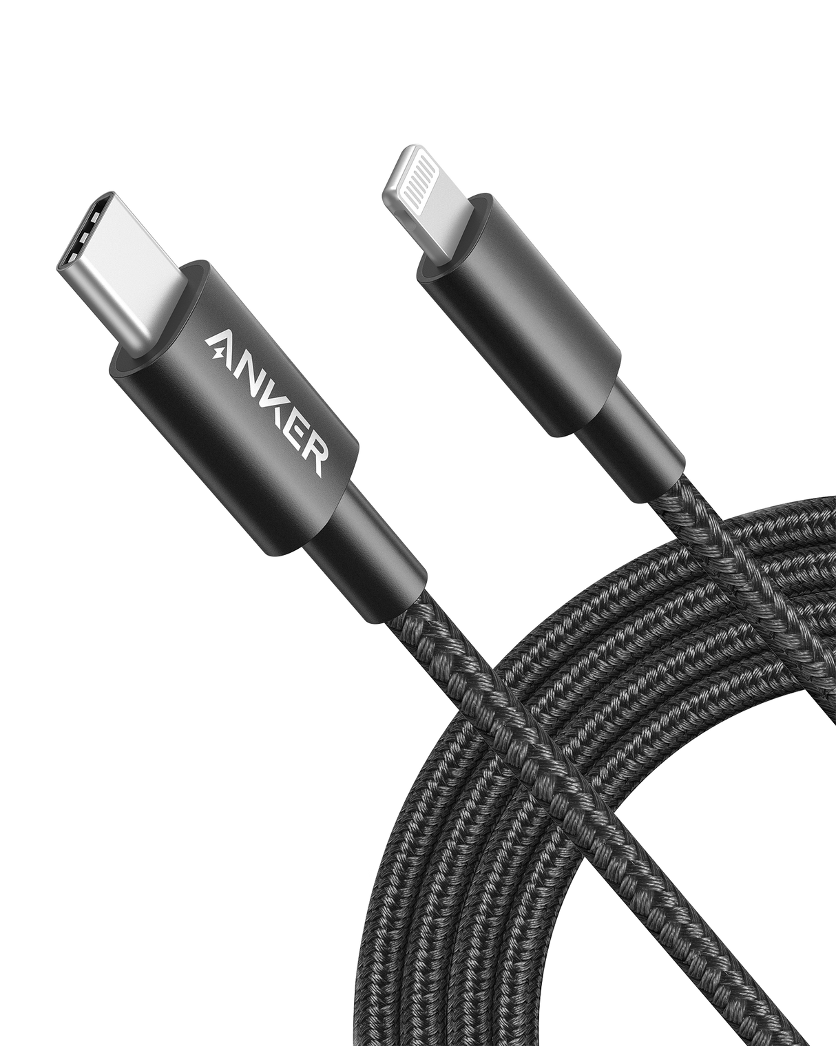 Anker 331 USB-C to Lightning charging cable showing the cable with USB-C and Lightning connectors on a white background.