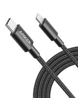 Anker 331 USB-C to Lightning charging cable showing the cable with USB-C and Lightning connectors on a white background.