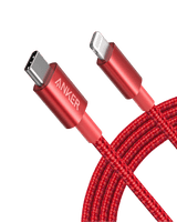 Anker 331 USB-C to Lightning charging cable, black, with USB-C and Lightning connectors, suitable for Apple devices.