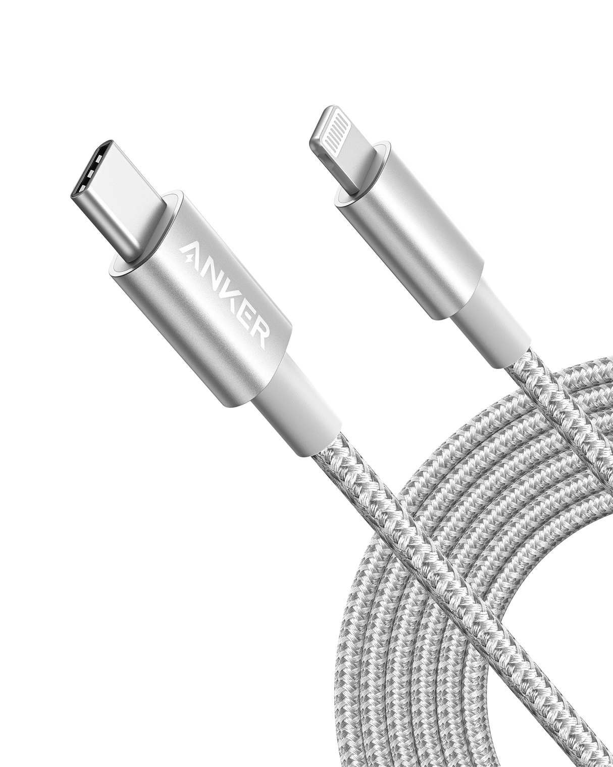 Anker 331 USB-C to Lightning charging cable shown with USB-C and Lightning connectors on a white background.
