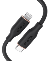 Anker 641 USB-C to Lightning cable, 3 ft silicone Flow cable for charging and syncing Apple devices, with durable design.