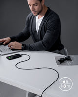 Anker 641 USB-C to Lightning Cable, 3 ft silicone flow design, shown coiled with connectors visible.