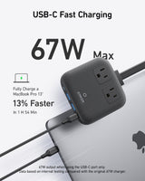 Anker Nano 6-in-1 67W charging station with multiple USB ports and sleek design for efficient device charging.