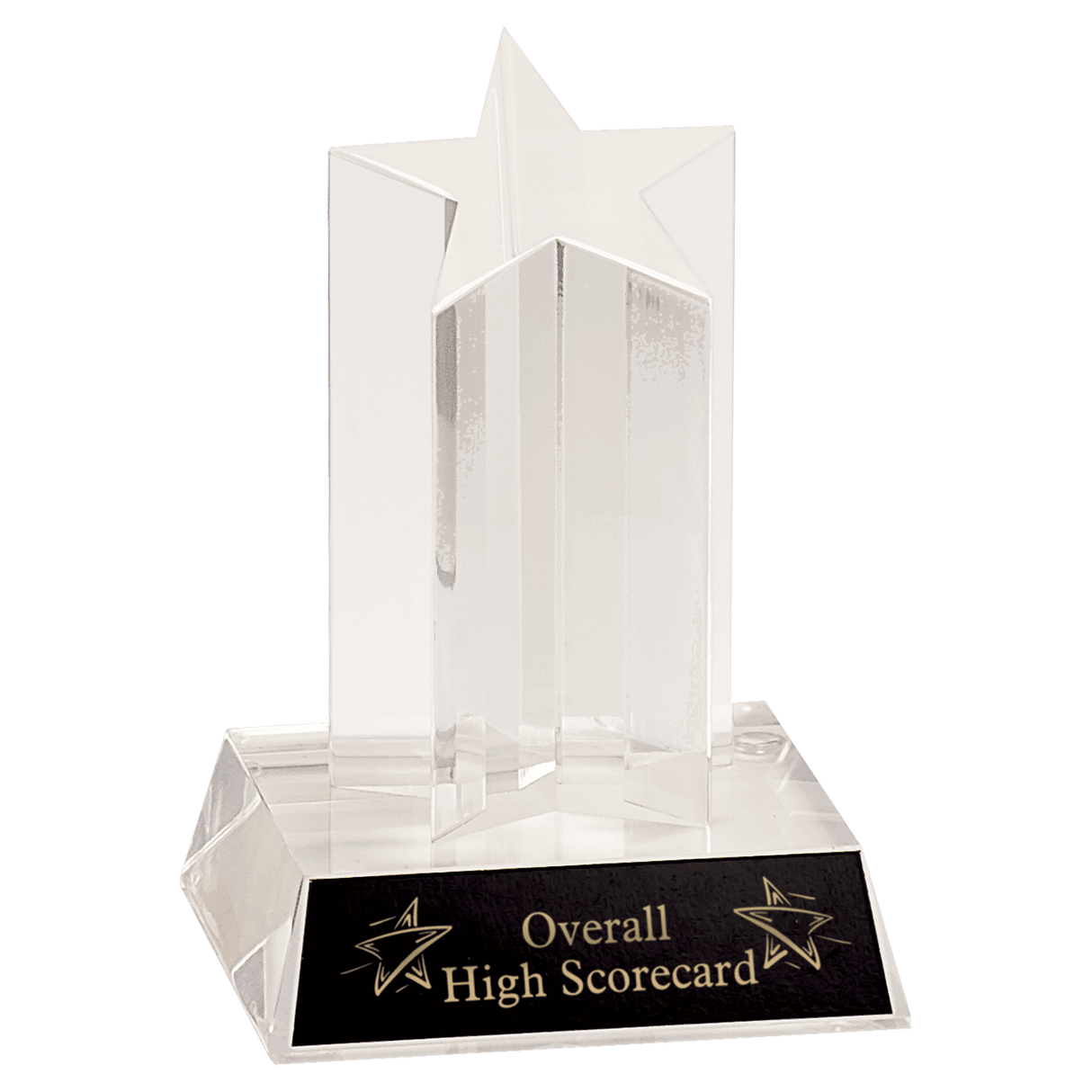 Clear Single Star Column Acrylic with Clear Base