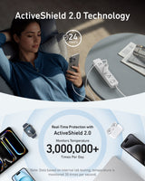 Anker Nano 100W charger with USB-C cable showing a compact, black charging device and a matching USB-C cable for fast charging.