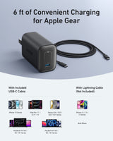 Anker Nano 100W charger with USB-C cable, compact fast-charging power adapter for smartphones and laptops.